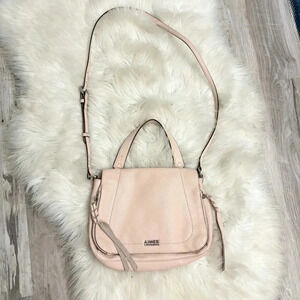 Aimee Kestenberg light blush pink leather saddle shoulder crossbody bag